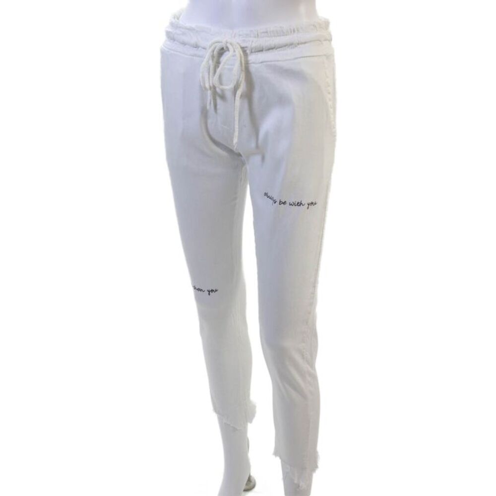 Venti 6 Womens Jogger Sweatpants White Drawstring Lyocell Size S - Picture 2 of 5